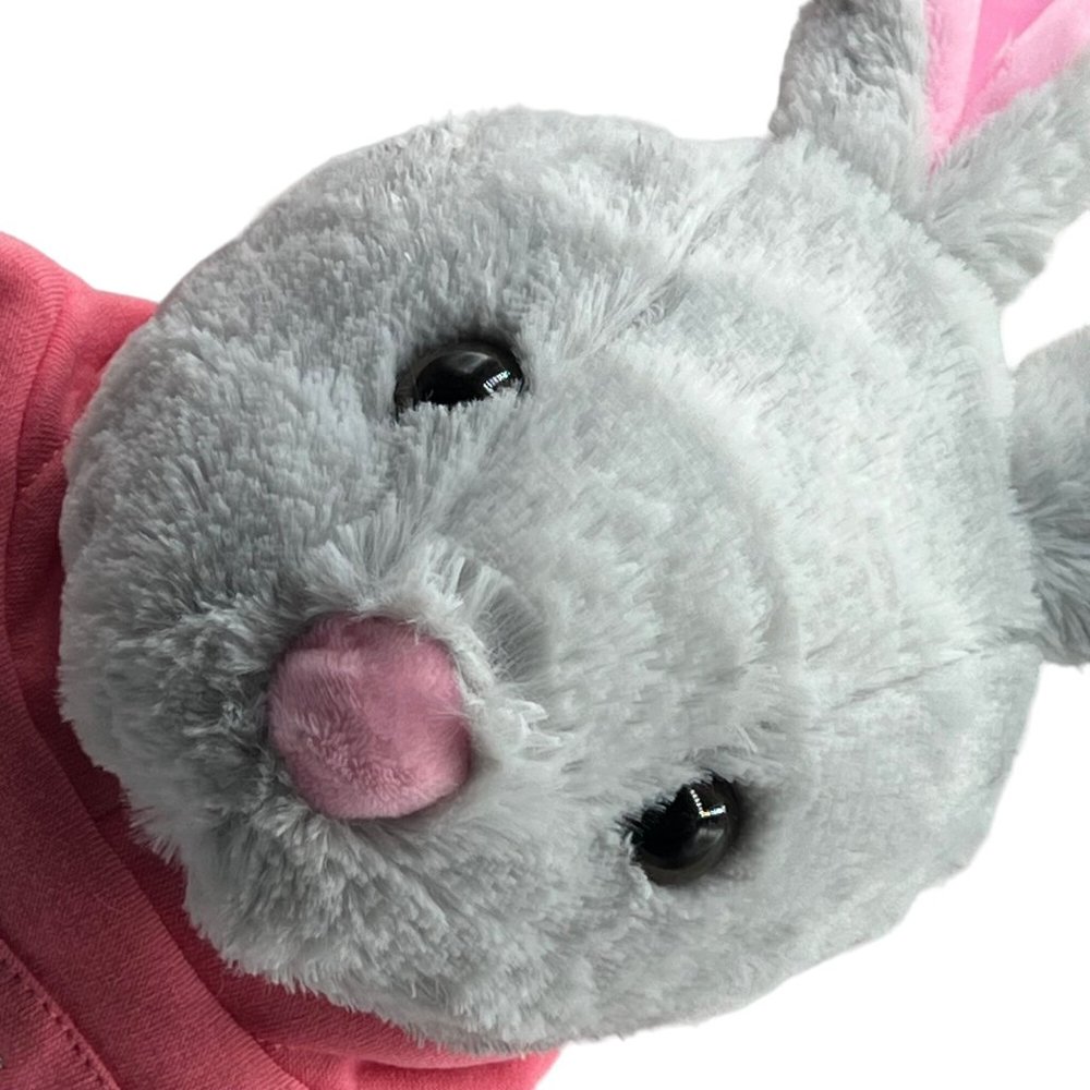 Toms Toys Easter Bunny Pink Hoodie Embroidered Eggs Stuffed Animal Plush Toy